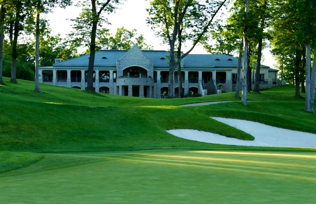The clubhouse from the 18th green.